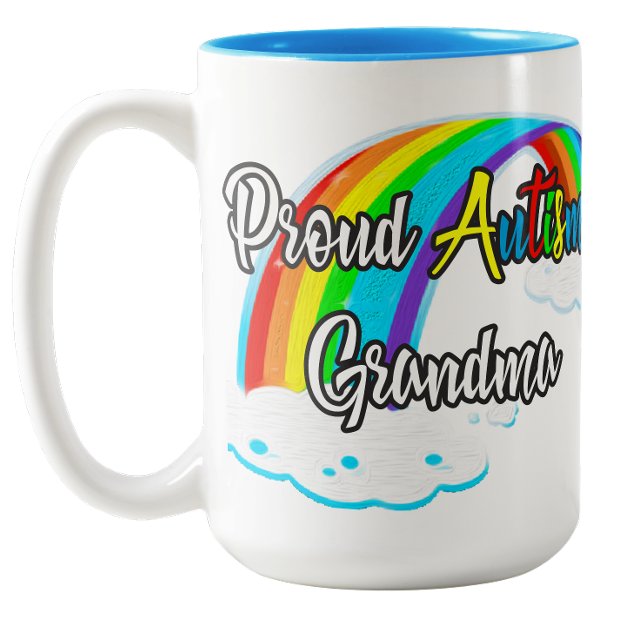 Taza Bicolor Abuela orgullosa del autismo (Proud Autism Grandma Two-Tone Coffee Mug)