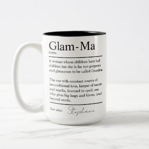 Taza Bicolor Abuela Personalizada Glam Diccionario Definición A