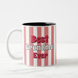 Taza Bicolor Abuela personalizada rayas negras y blancas