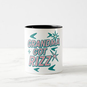 Taza Bicolor Abuela Tiene Rizz — Pop Atómico Turquesa y Rosa
