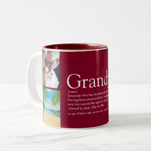 Taza Bicolor Abuelo Abuelito Papá Definición 4 Foto Burdeos