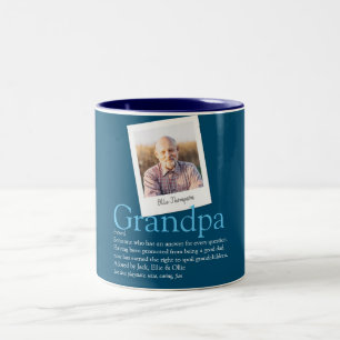Taza Bicolor Abuelo Abuelito Papá Definición Foto Azul