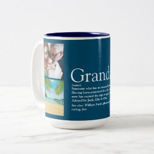 Taza Bicolor Abuelo Abuelito Papá Definición Fotocolage