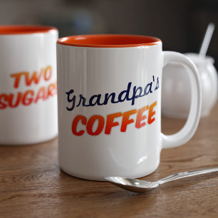 Taza Bicolor Abuelo Abuelo Nombre Dos Azúcares Café Mug
