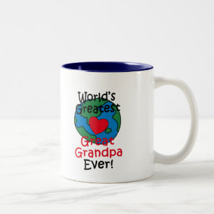 Taza Bicolor Abuelo bisabuelo corazón del mundo más grande