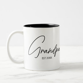 Taza Bicolor Abuelo establecido personalizado