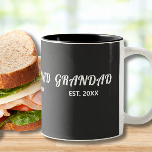 Taza Bicolor Abuelo Establecido Tipografía Blanca Negrita