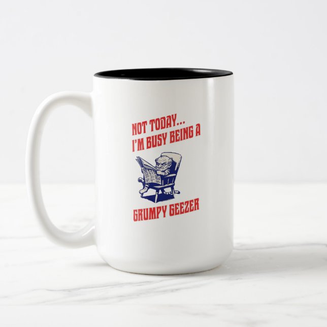 Taza Bicolor Abuelo Gruñón Ocupado (Izquierda)