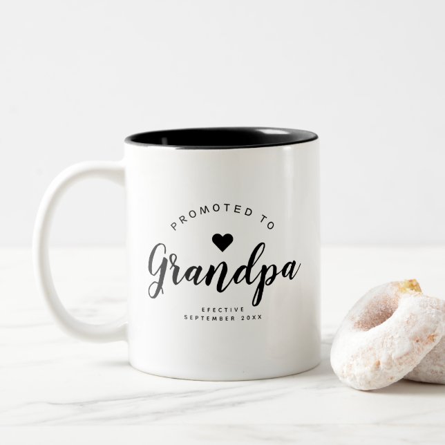 Taza Bicolor Abuelo | Invitación de Recién nacido personalizada (Con donut)