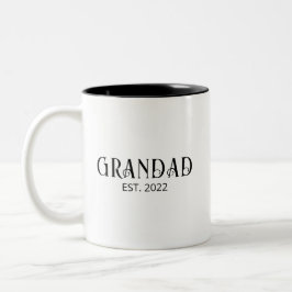 Taza Bicolor Abuelo moderno establecido guión negro 