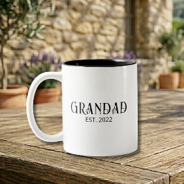 Taza Bicolor Abuelo moderno establecido guión negro 