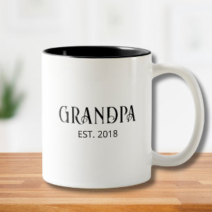 Taza Bicolor Abuelo moderno estableció guión negro