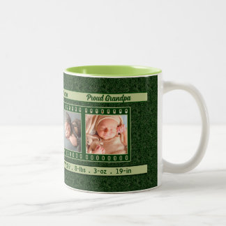 Taza Bicolor Abuelo orgulloso 4 Foto Mug Verde Profundo