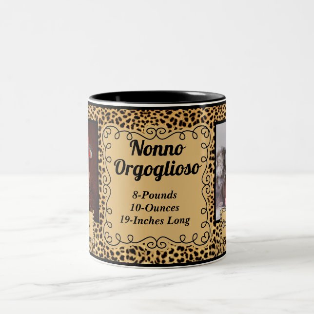 Taza Bicolor Abuelo orgulloso ITALIANO Cheetah 2 Foto (Centro)