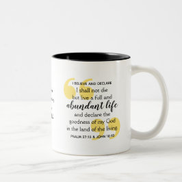 Taza Bicolor ABUNDANTE Afirmación cristiana positiva de la vida