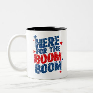 Taza Bicolor Acá por el patriótico Boom del 4 de julio