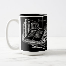 Taza Bicolor Academia Blanca Y Negra Personalizada