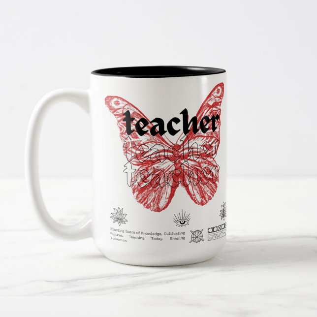 Taza Bicolor  Accent Coffee Mug (15oz) Schoolteacher's Flig (Izquierda)