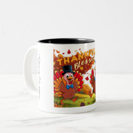 Taza Bicolor Acción de Gracias Con Citas De Gratitud
