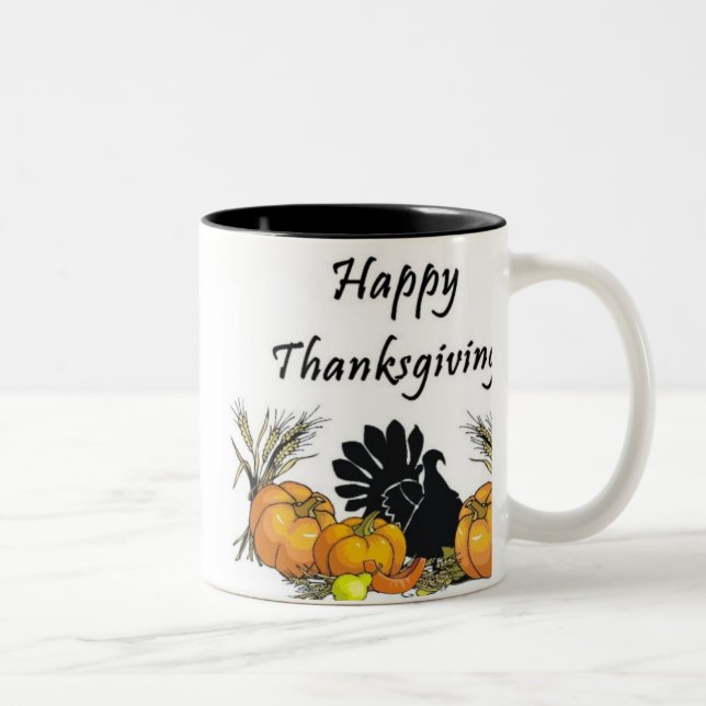 Taza Bicolor Acción de gracias feliz (Derecha)