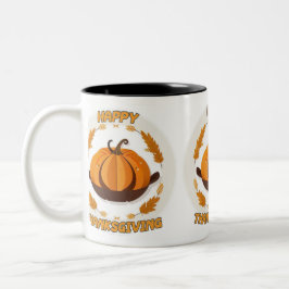 Taza Bicolor acción de gracias feliz