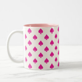 Taza Bicolor Ace retro de espadas Patrón Fancy rosa