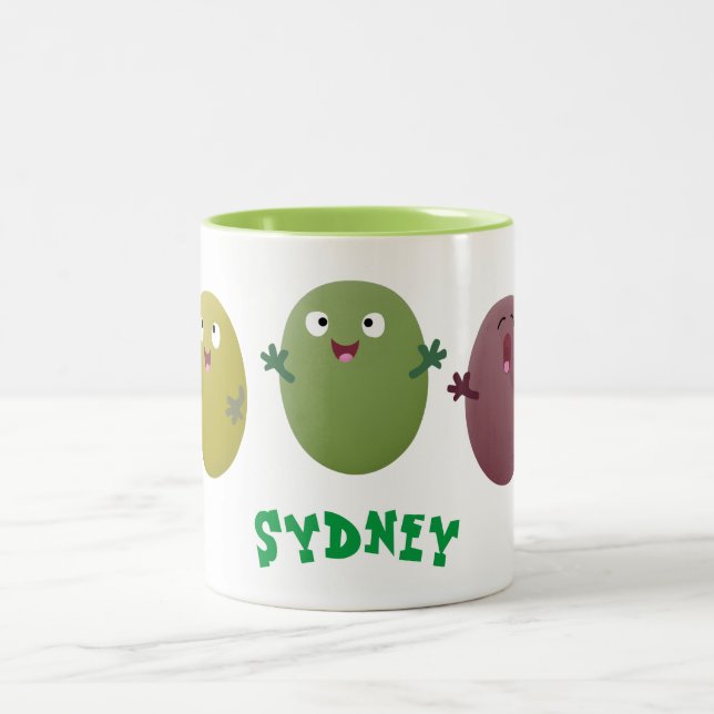Taza Bicolor Aceitunas alegres y lindas cantando personalizado (Centro)