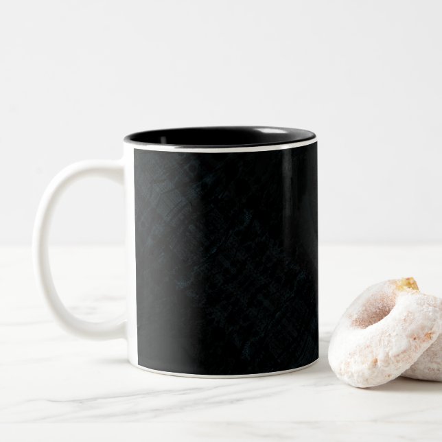 Taza Bicolor Aceptación | Textura del Shibori oscuro (Con donut)
