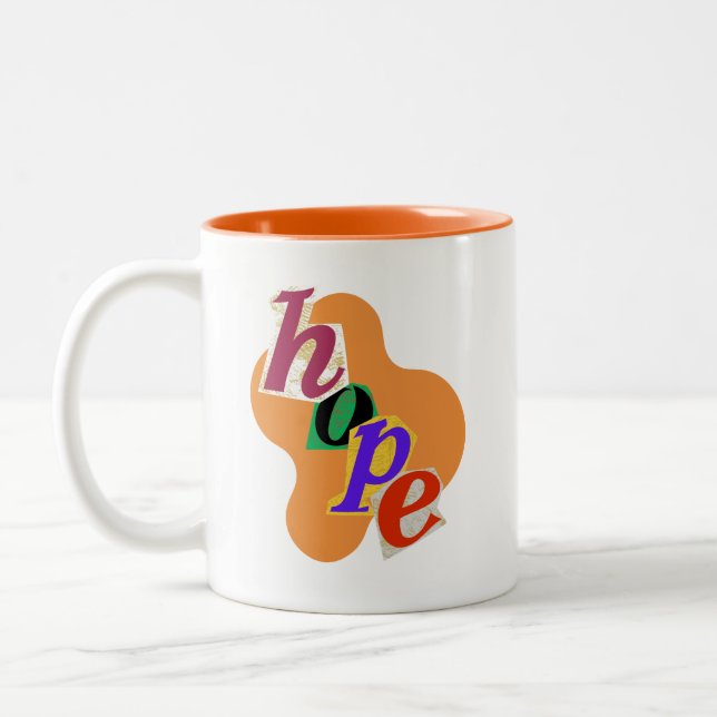 Taza Bicolor "¡Acepten esperanza y positividad!" (Izquierda)