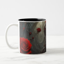 Taza Bicolor Acero y rosas 016