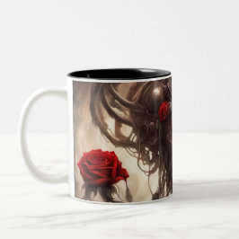 Taza Bicolor Acero y rosas 024