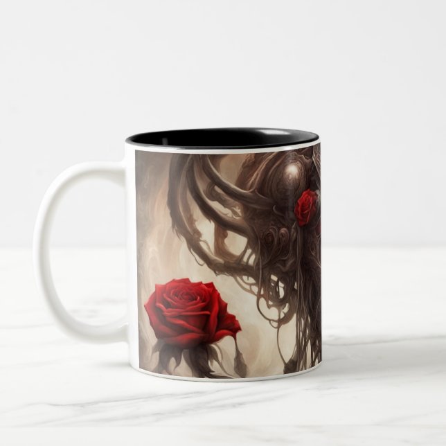 Taza Bicolor Acero y rosas 024 (Izquierda)
