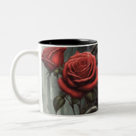 Taza Bicolor Acero y rosas 025