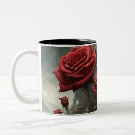 Taza Bicolor Acero y rosas 026