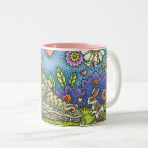 Taza Bicolor ACOGEDOR DRAGÓN ORIENTAL EN BUNNY TRAIL CUte Fanta