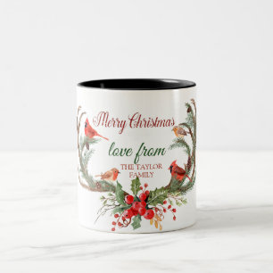 Taza Bicolor Acrílico de antílope reno cardenal de Navidad