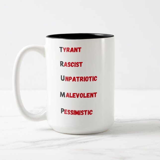 Taza Bicolor Acrónimo contra Trump 2 (Izquierda)