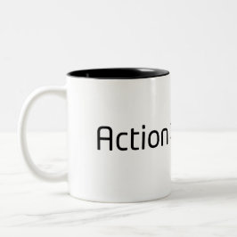 Taza Bicolor Action Over Anxiety Minimalist Two-Tone Coffee Mug