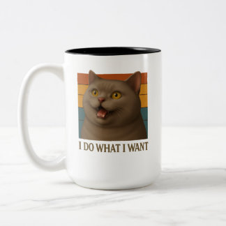 Taza Bicolor Actitud del gato retro
