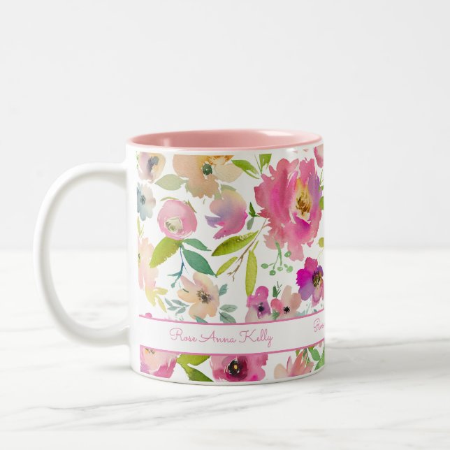 Taza Bicolor Acuarela Boho Pastel (Izquierda)