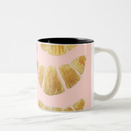 Taza Bicolor Acuarela Croissant Rosa