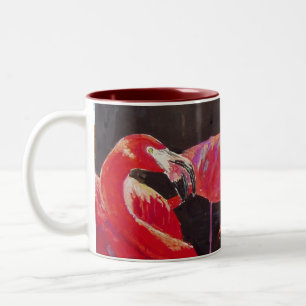 Taza Bicolor Acuarela de los flamencos