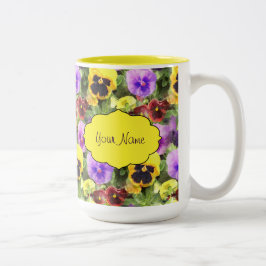 Taza Bicolor Acuarela de los pensamientos