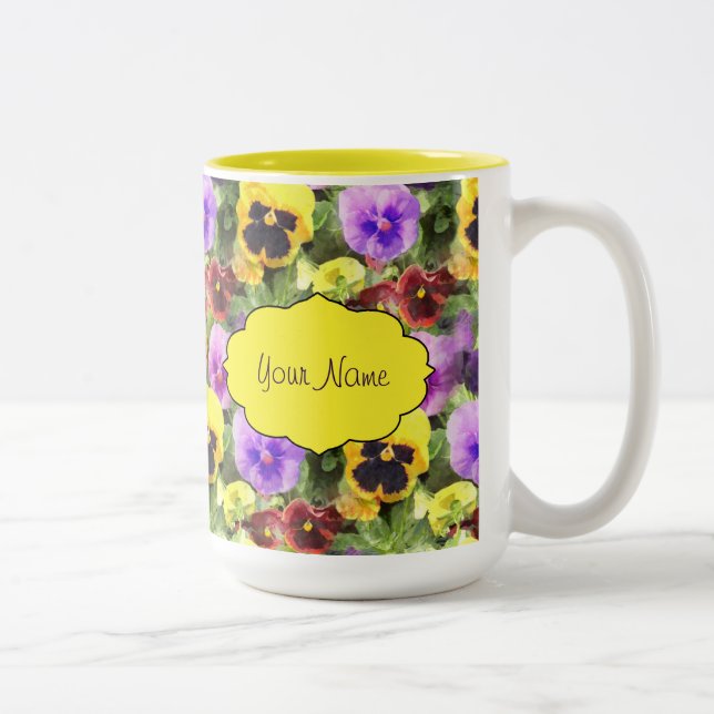 Taza Bicolor Acuarela de los pensamientos (Derecha)