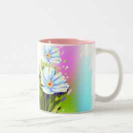 Taza Bicolor Acuarela Flores Mug