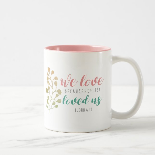Taza Bicolor Acuarela Herb Bíblica Cristiana barba (Derecha)