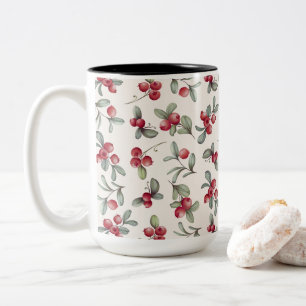 Taza Bicolor Acuarela Hermoso Diseño de Cranberry