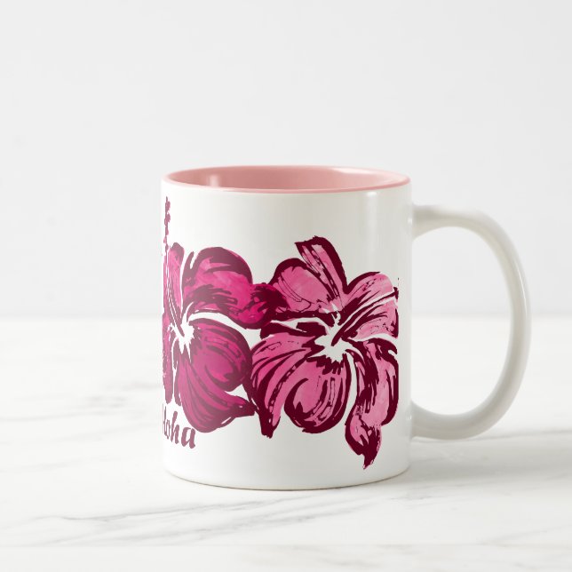 Taza Bicolor Acuarela Hibiscus Mug (Derecha)