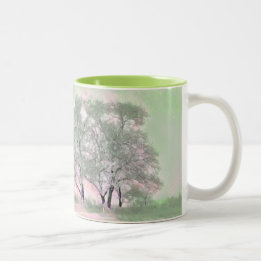 Taza Bicolor Acuarela moderna de árboles nevados de colores