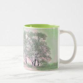 Taza Bicolor Acuarela moderna de árboles nevados de colores